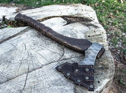 Hand Forged Axe “Sterk Gorm” With Leather Cover And Wooden Box