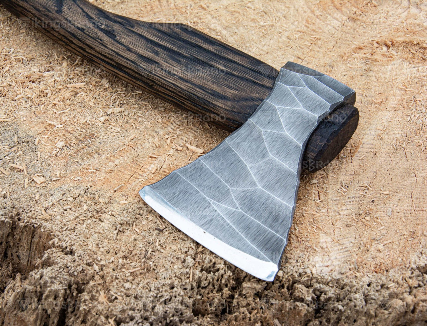 Hand Forged Hatchet “Vill Gustus” With Leather Cover And Wooden Box