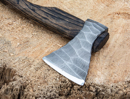 Hand Forged Hatchet “Vill Gustus” With Leather Cover And Wooden Box