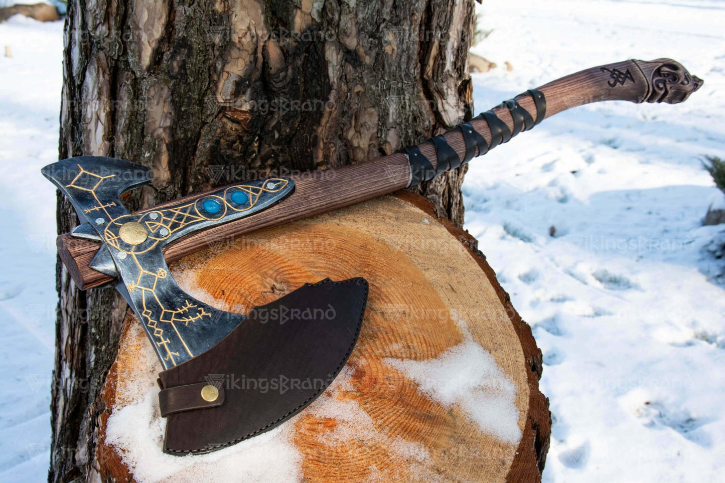 2-Handed Hand Forged "Leviathan Kratos" Axe v 2.0 (From God Of War)