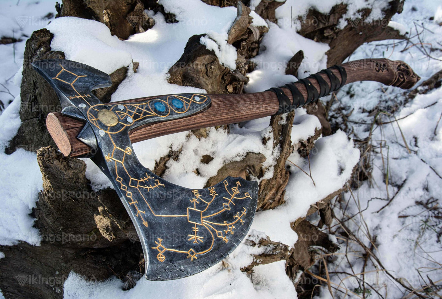 2-Handed Hand Forged "Leviathan Kratos" Axe v 2.0 (From God Of War)