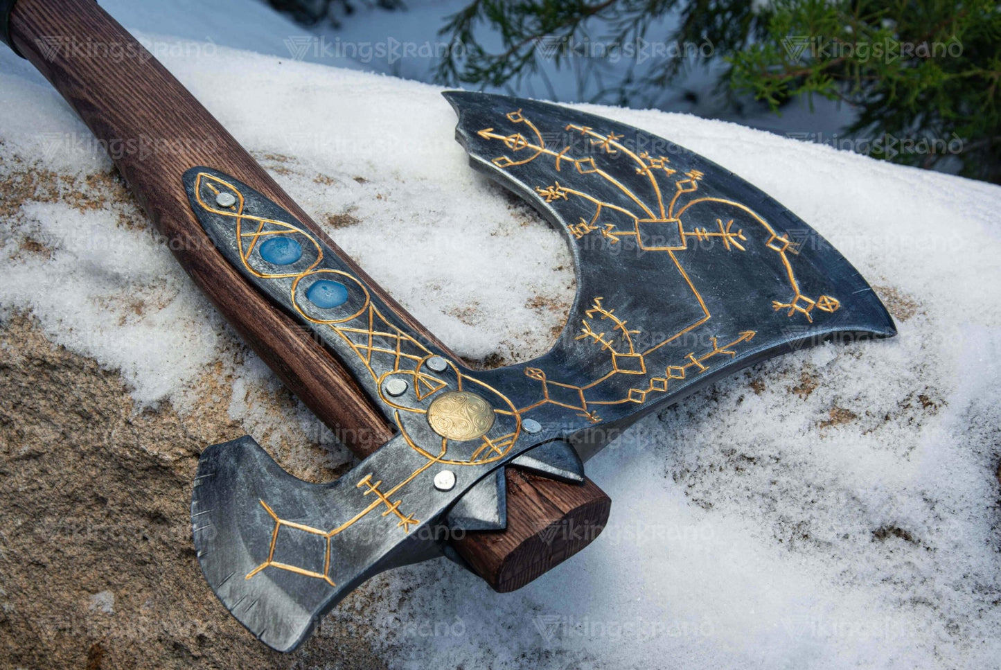 2-Handed Hand Forged "Leviathan Kratos" Axe v 2.0 (From God Of War)