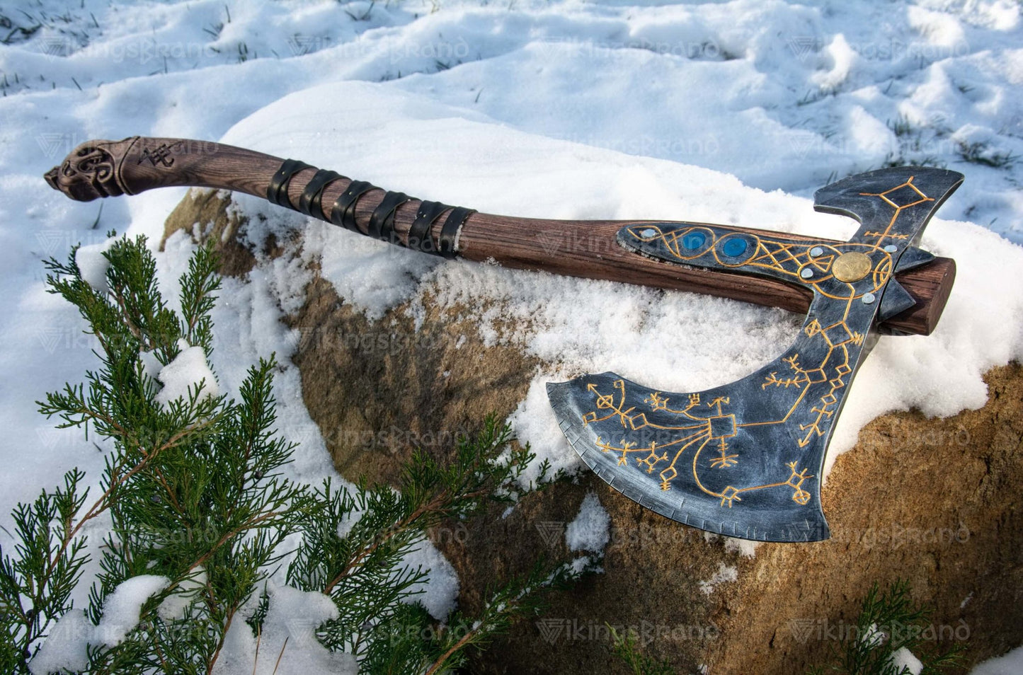 2-Handed Hand Forged "Leviathan Kratos" Axe v 2.0 (From God Of War)