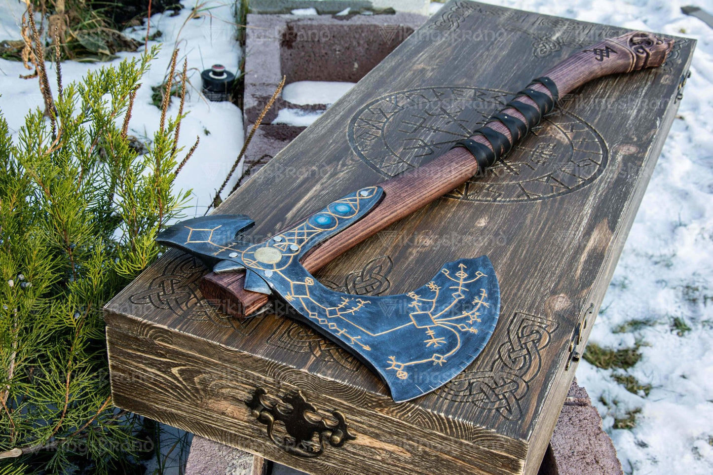 2-Handed Hand Forged "Leviathan Kratos" Axe v 2.0 (From God Of War)