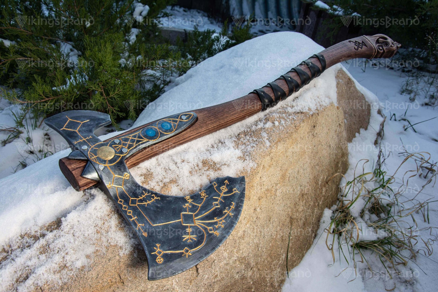 2-Handed Hand Forged "Leviathan Kratos" Axe v 2.0 (From God Of War)