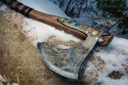 2-Handed Hand Forged "Leviathan Kratos" Axe v 2.0 (From God Of War)