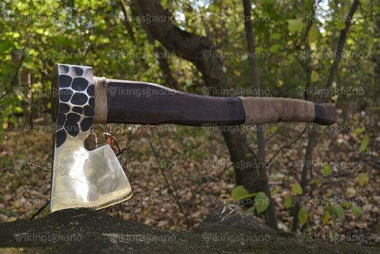Hand Forged Viking Axe "Noble Einarr" In A Leather Case