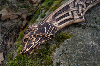 Hand-Forged Axe "Grusom Bjørn" With Carved Handle