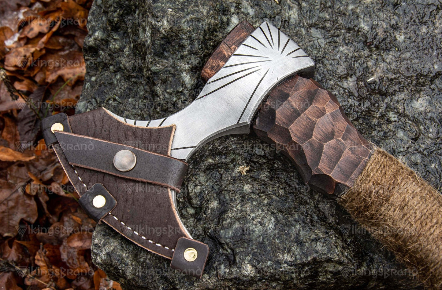 Handmade Axe “Ares” With Leather Cover & Wooden Box