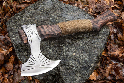 Handmade Axe “Ares” With Leather Cover & Wooden Box