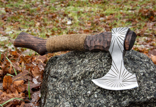 Handmade Axe “Ares” With Leather Cover & Wooden Box