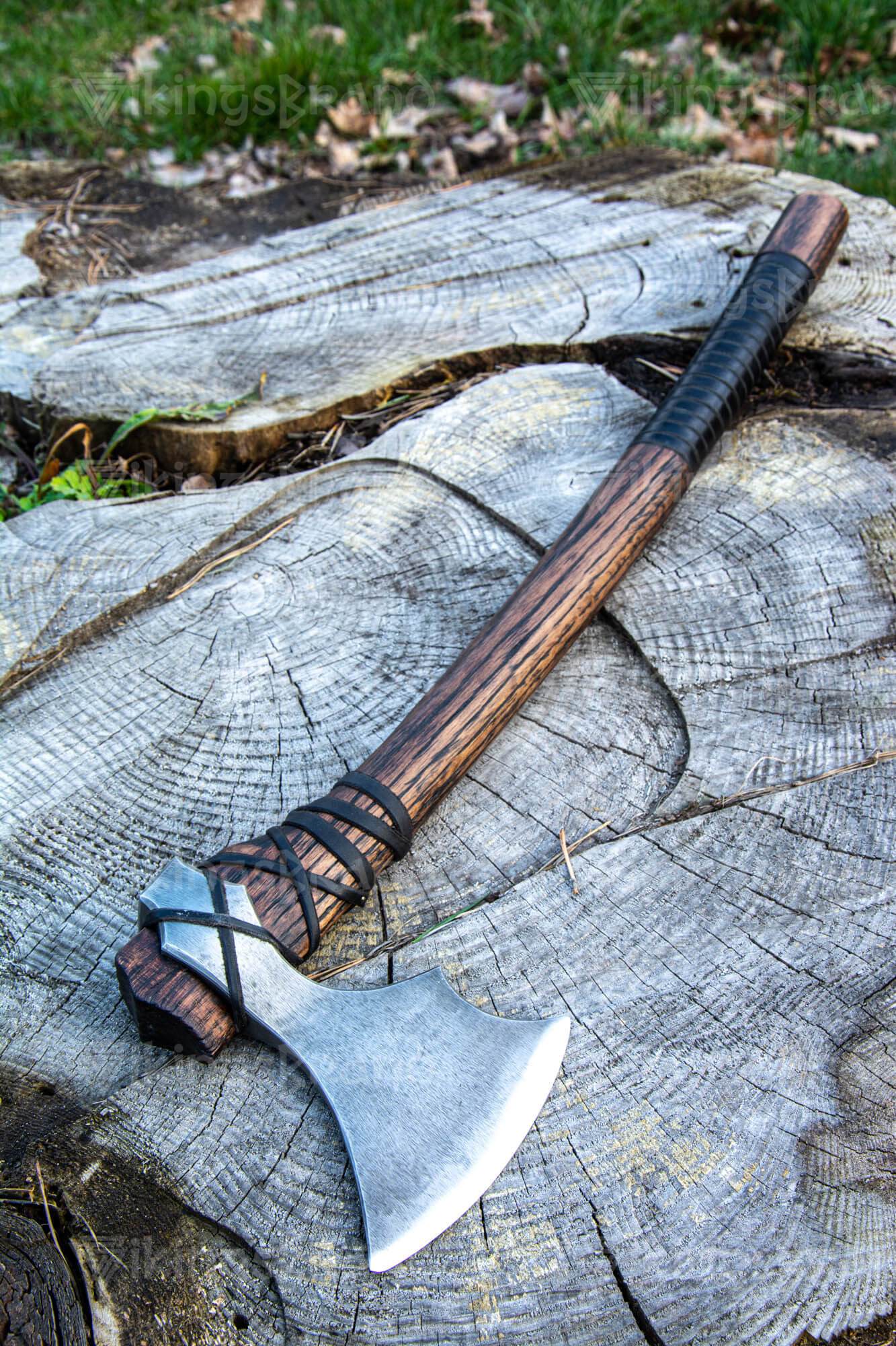 Handmade Axe “Centaurus” With Leather Cover And Wooden Box