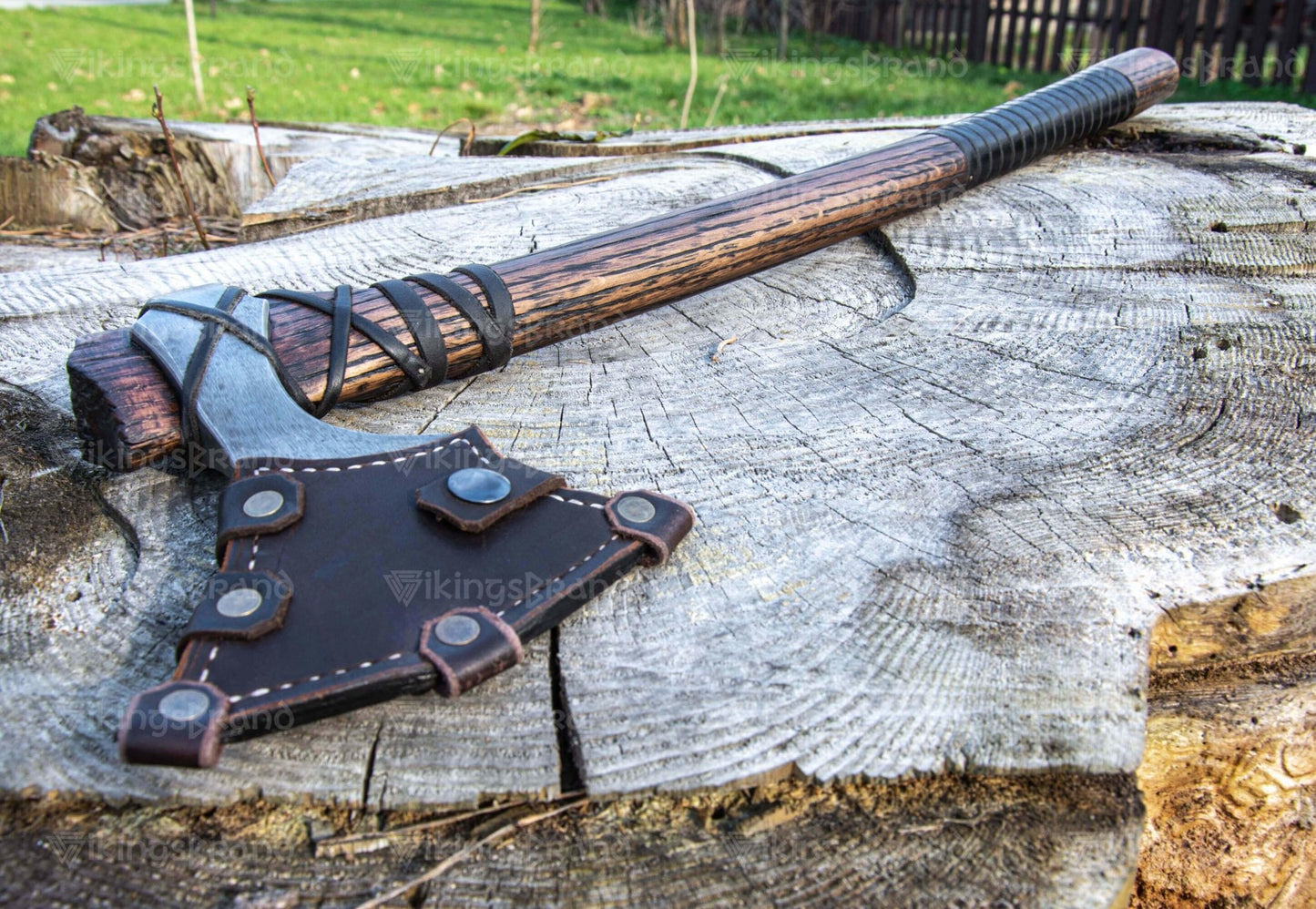 Handmade Axe “Centaurus” With Leather Cover And Wooden Box