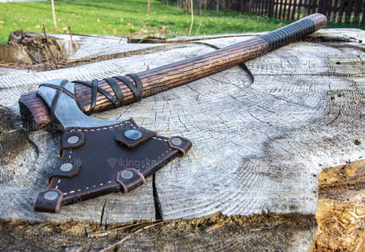 Handmade Axe “Centaurus” With Leather Cover And Wooden Box