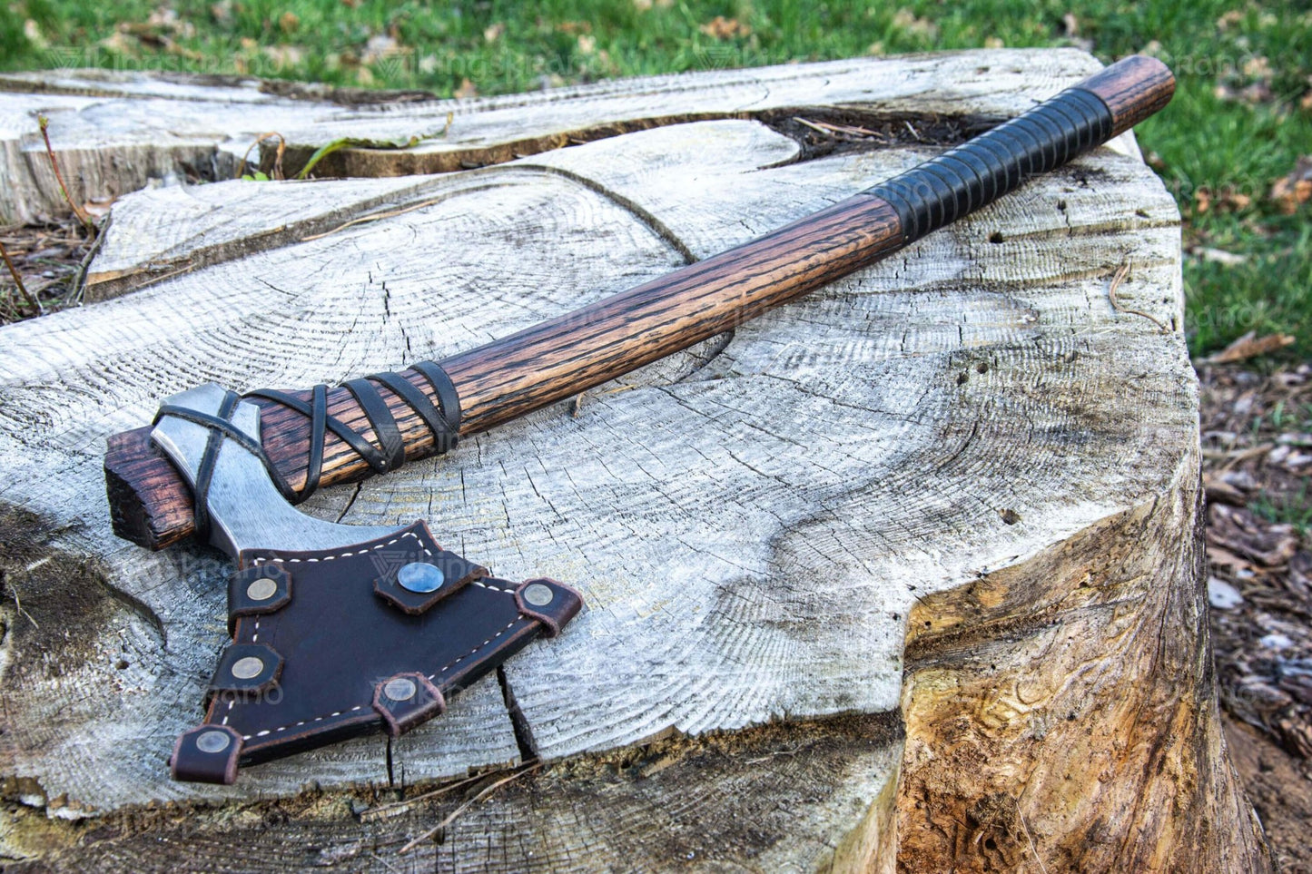 Handmade Axe “Centaurus” With Leather Cover And Wooden Box
