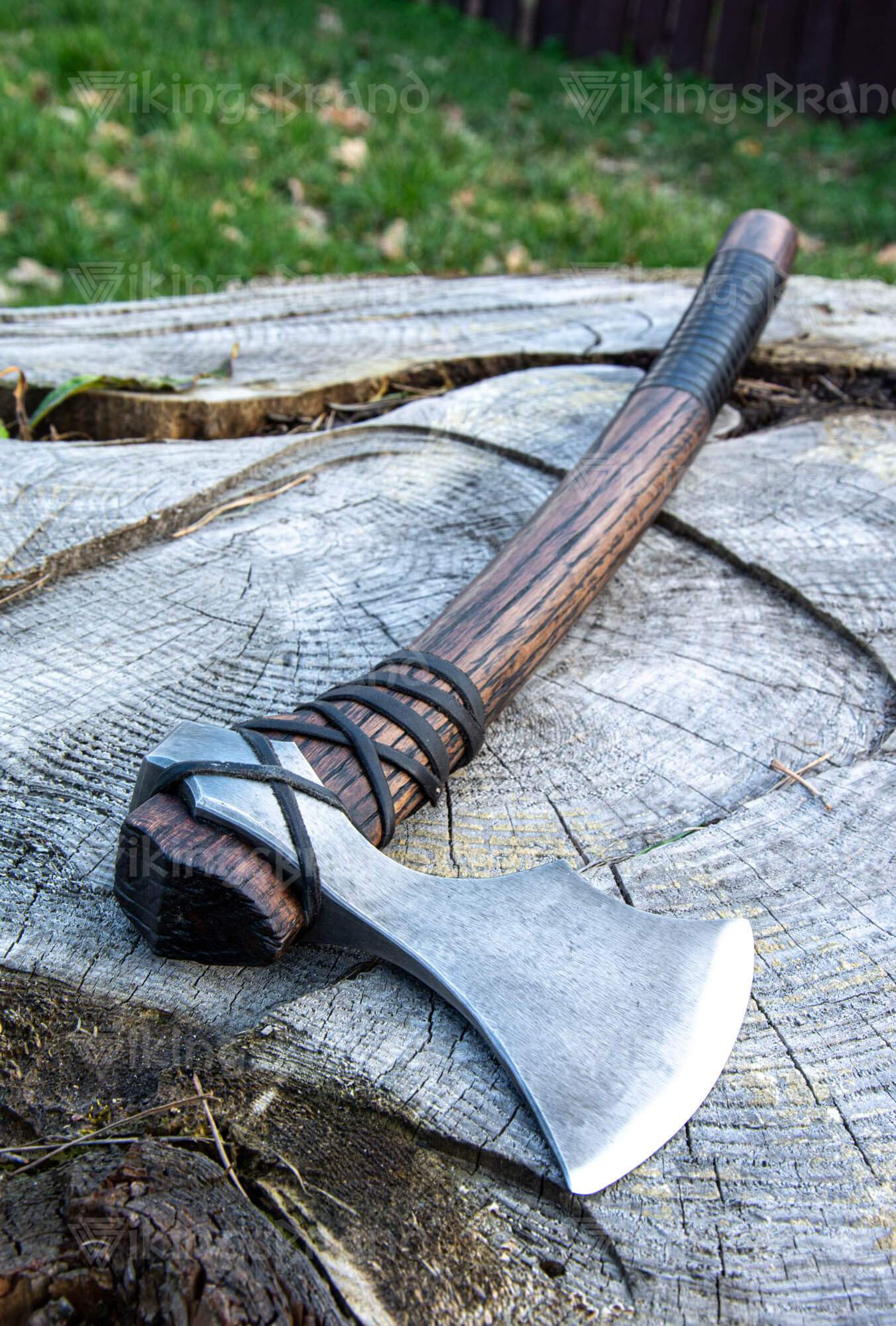 Handmade Axe “Centaurus” With Leather Cover And Wooden Box