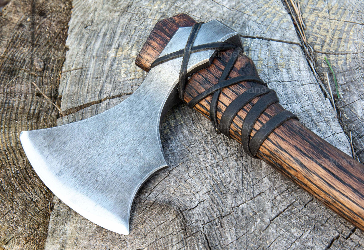 Handmade Axe “Centaurus” With Leather Cover And Wooden Box