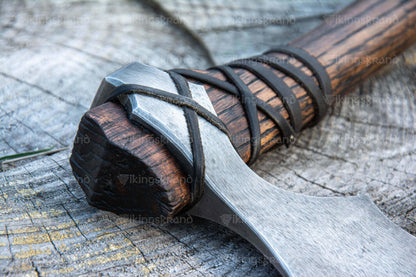Handmade Axe “Centaurus” With Leather Cover And Wooden Box