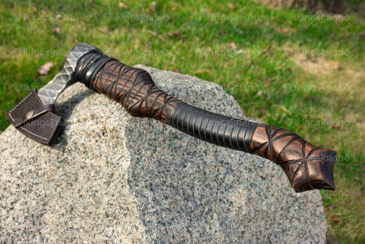 Handmade Axe “Dionysus” With Leather Cover