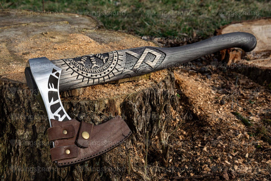 Handmade Axe “Brave Torsten” With Leather Wrapped Handle