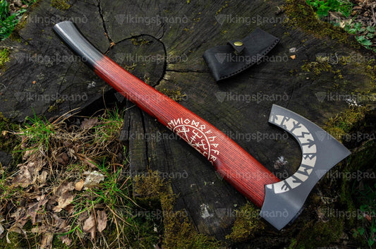 Handmade Axe "Yrsa" With Carved Handle