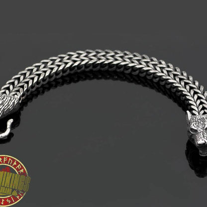 Handmade Heavy Stainless Steel Viking Wolf Bracelet - VikingsBrand