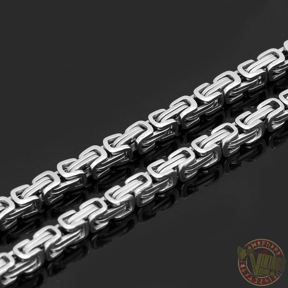 HANDMADE King's Stainless Steel Wolf Head Thor's Hammer Necklace - VikingsBrand