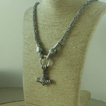 HANDMADE Legendary King's Chain Necklace with Thor's Hammer! - VikingsBrand