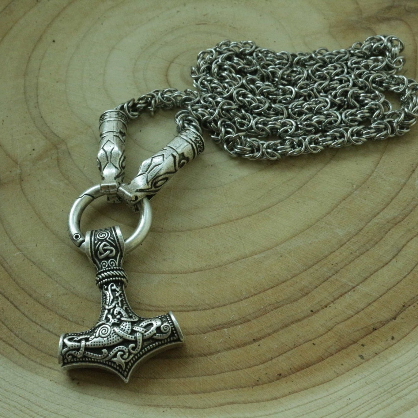 HANDMADE Legendary King's Chain Necklace with Thor's Hammer! - VikingsBrand
