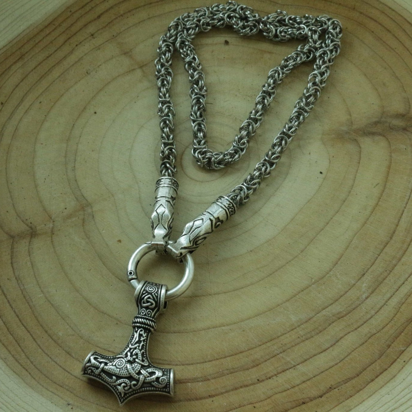 HANDMADE Legendary King's Chain Necklace with Thor's Hammer! - VikingsBrand
