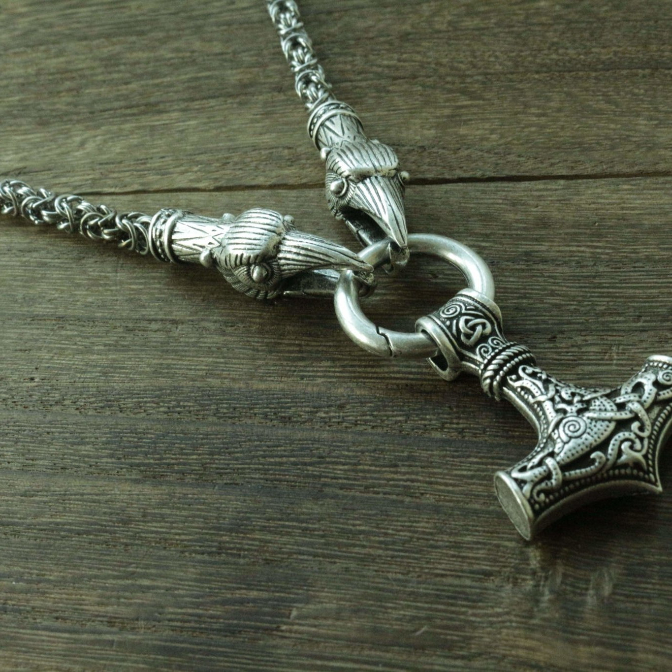 HANDMADE Legendary King's Chain Necklace with Thor's Hammer! - VikingsBrand