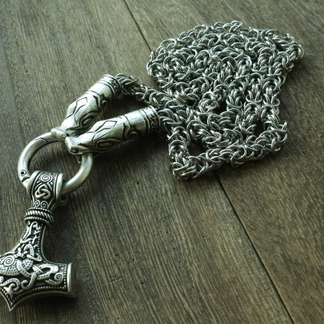 HANDMADE Legendary King's Chain Necklace with Thor's Hammer! - VikingsBrand