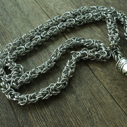 HANDMADE Legendary King's Chain Necklace with Thor's Hammer! - VikingsBrand