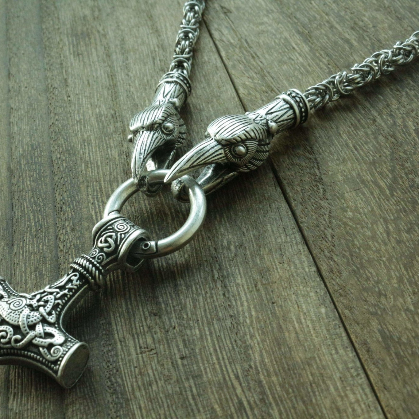HANDMADE Legendary King's Chain Necklace with Thor's Hammer! - VikingsBrand