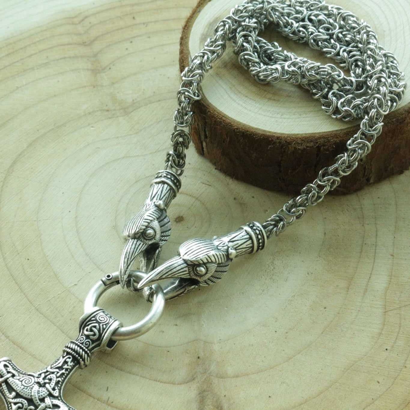 HANDMADE Legendary King's Chain Necklace with Thor's Hammer! - VikingsBrand