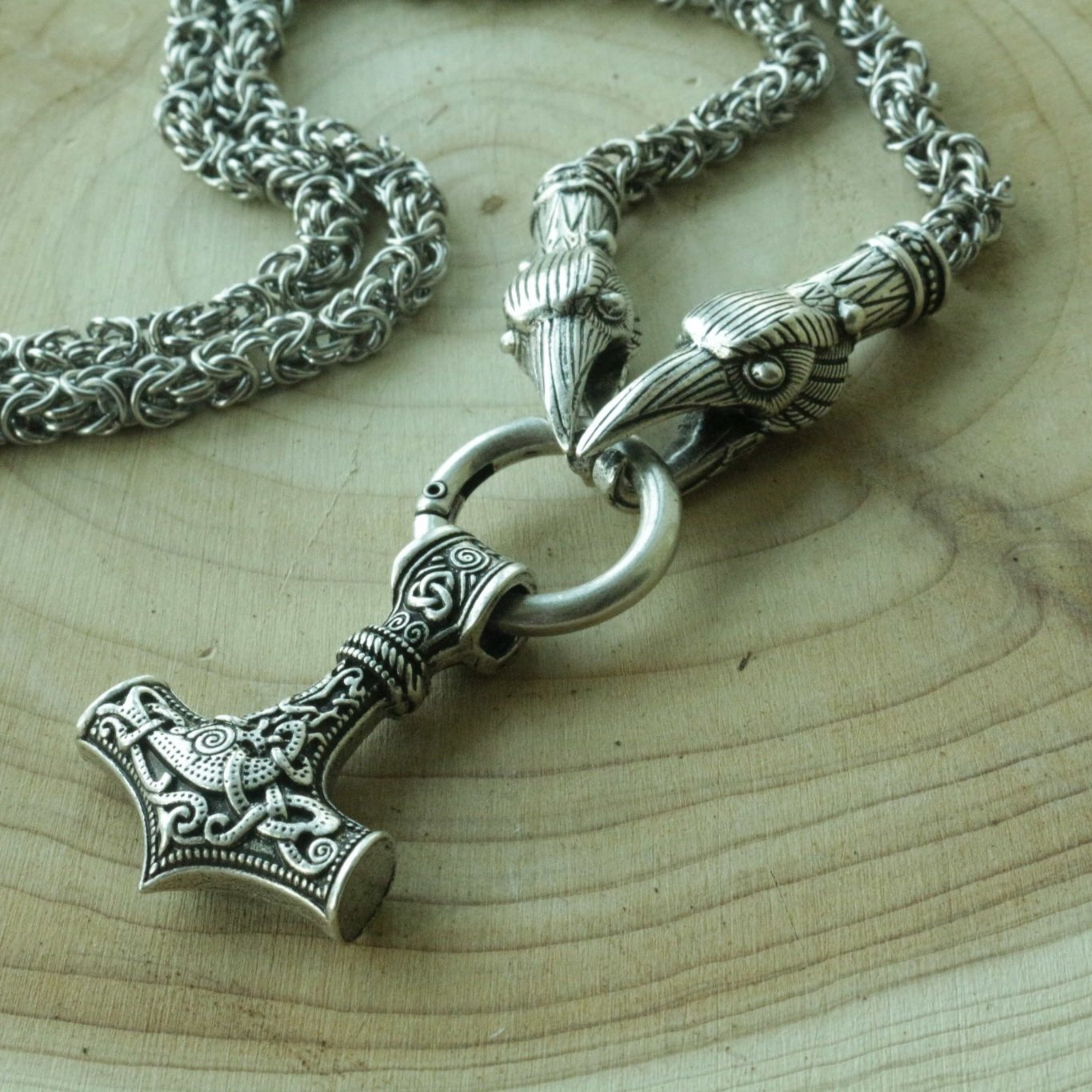 HANDMADE Legendary King's Chain Necklace with Thor's Hammer! - VikingsBrand