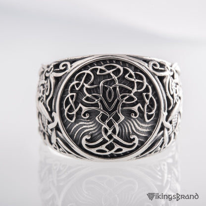 Handmade Mammen Style Yggdrasil Viking Ring 925 Sterling Silver or Gold
