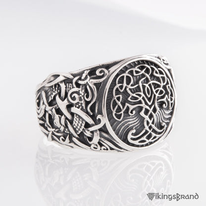 Handmade Mammen Style Yggdrasil Viking Ring 925 Sterling Silver or Gold