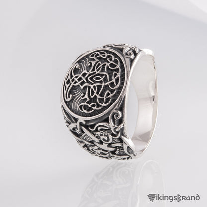 Handmade Mammen Style Yggdrasil Viking Ring 925 Sterling Silver or Gold