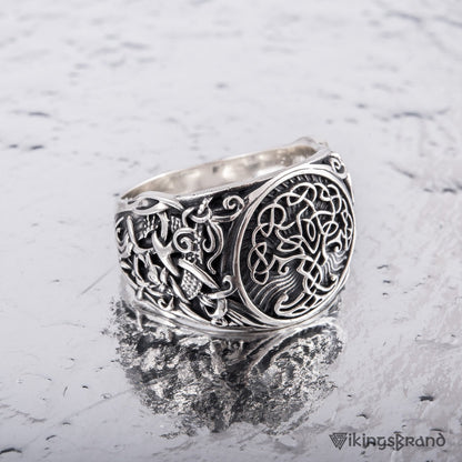Handmade Mammen Style Yggdrasil Viking Ring 925 Sterling Silver or Gold