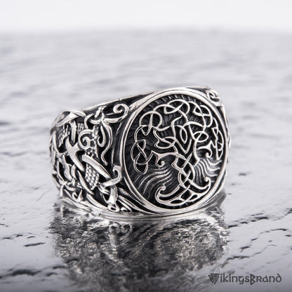 Handmade Mammen Style Yggdrasil Viking Ring 925 Sterling Silver or Gold