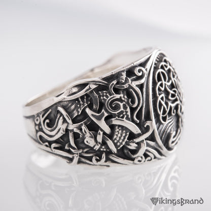 Handmade Mammen Style Yggdrasil Viking Ring 925 Sterling Silver or Gold