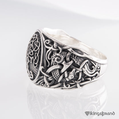 Handmade Mammen Style Yggdrasil Viking Ring 925 Sterling Silver or Gold