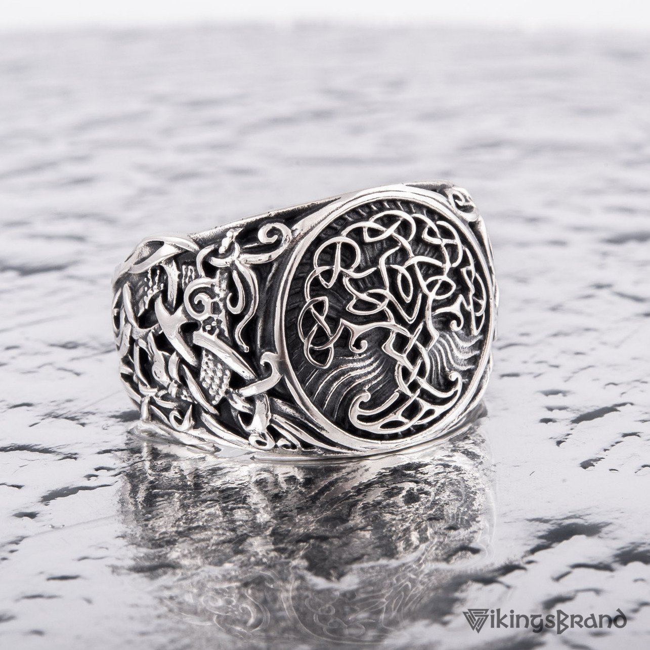 Handmade Mammen Style Yggdrasil Viking Ring 925 Sterling Silver or Gold
