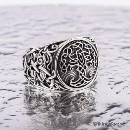 Handmade Mammen Style Yggdrasil Viking Ring 925 Sterling Silver or Gold