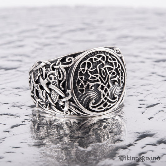 Handmade Mammen Style Yggdrasil Viking Ring 925 Sterling Silver or Gold