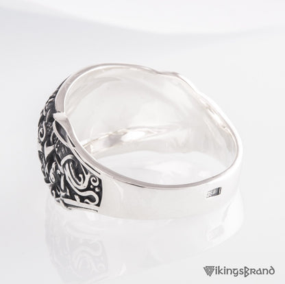 Handmade Mammen Viking Ring with Valknut | 925 Silver or Gold
