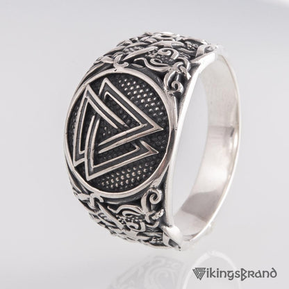 Handmade Mammen Viking Ring with Valknut | 925 Silver or Gold
