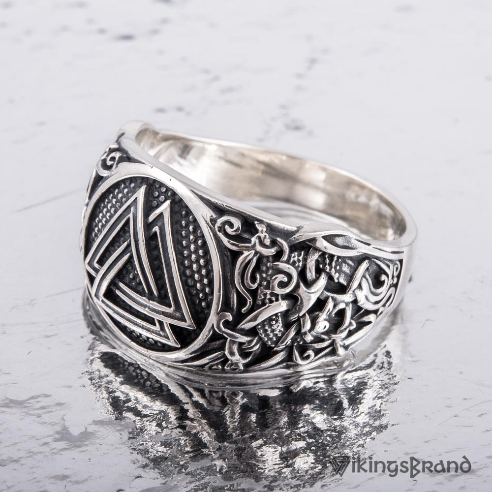 Handmade Mammen Viking Ring with Valknut | 925 Silver or Gold