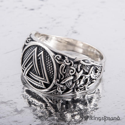 Handmade Mammen Viking Ring with Valknut | 925 Silver or Gold